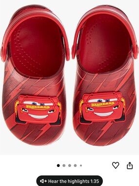 NWOT Kids Red Lightning Car Clog Shoes